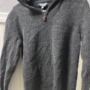 Bonobos Charcoal Zip-Up Men's Sweater 100% wool
